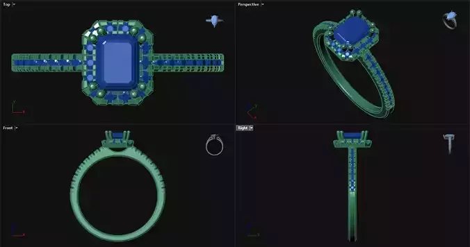 Emerald Halo Engagement Ring