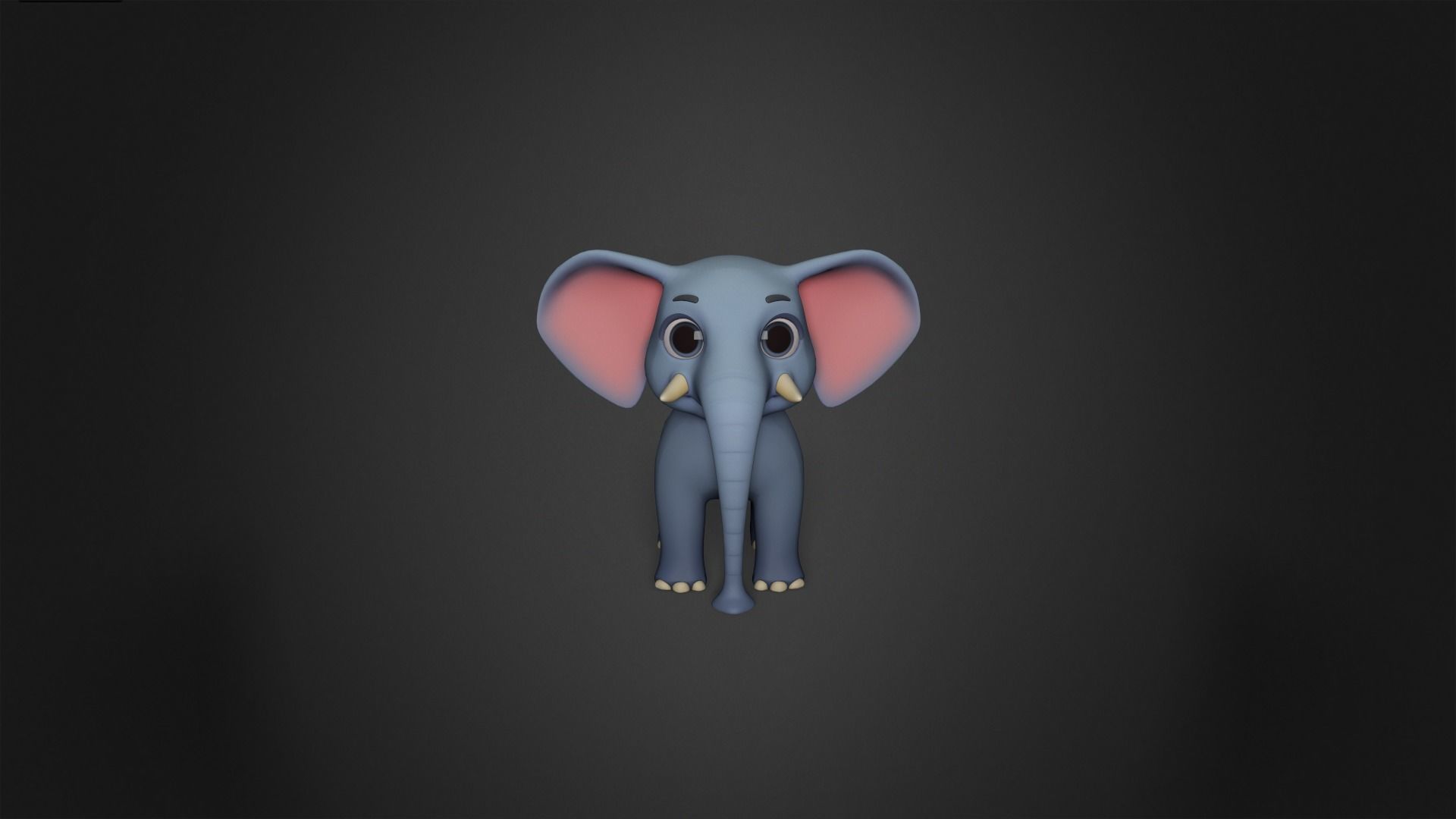 Asset - Cartoons - Animal Elephant Rigged 3D model_2