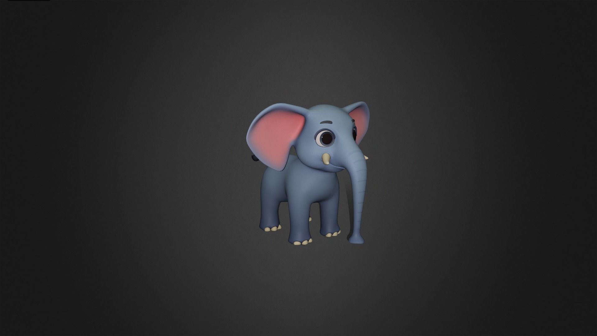 Asset - Cartoons - Animal Elephant Rigged 3D model_4