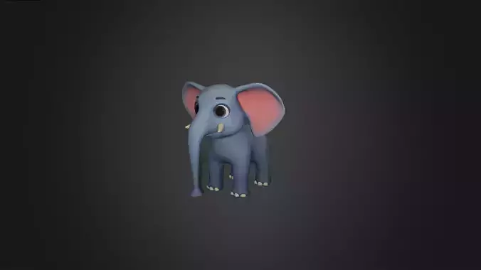 Asset - Cartoons - Animal Elephant Rigged 3D model