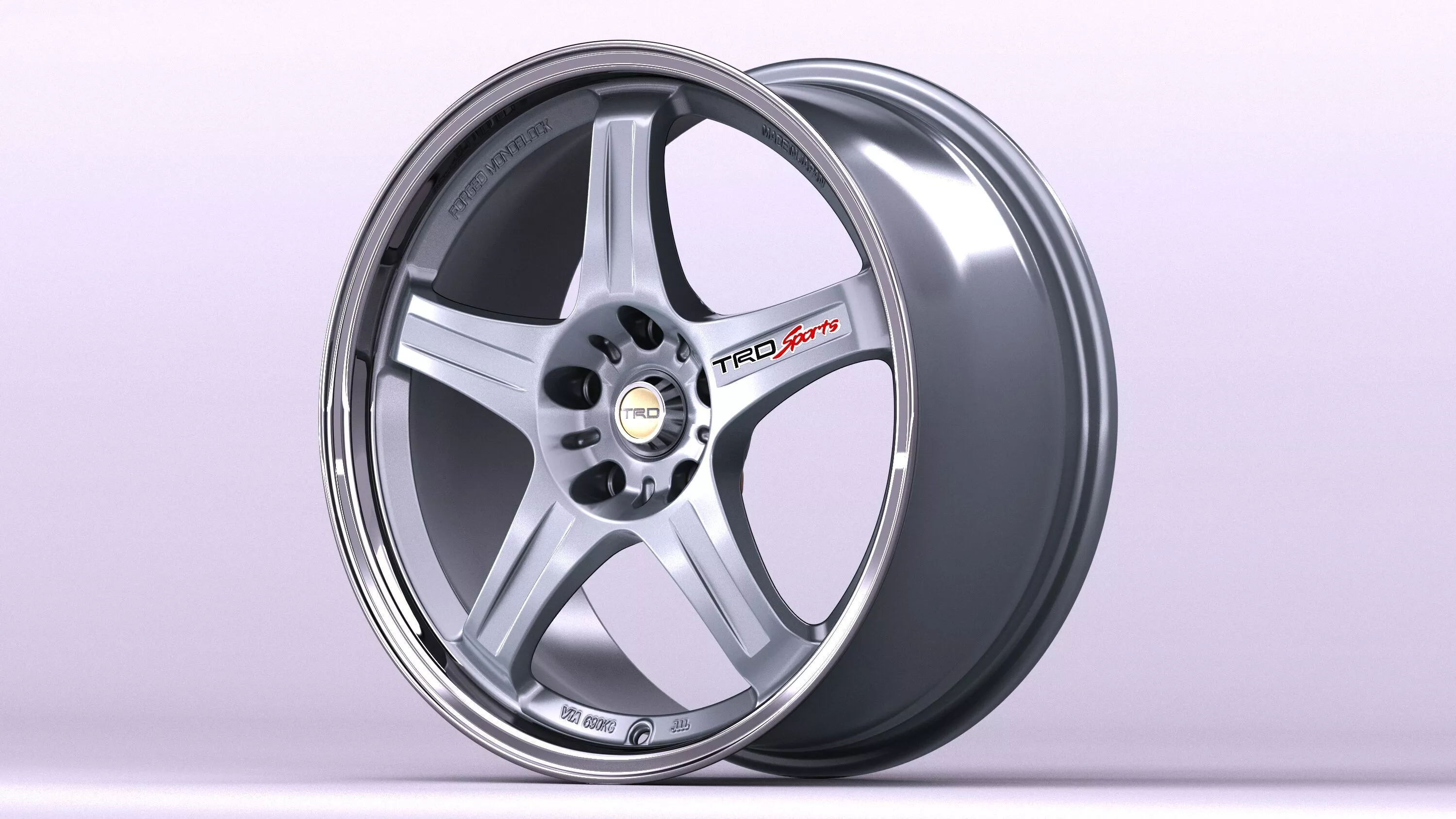 TRD　SPORT　T3　pcd100　18インチ　鍛造 3D model TRD Sports SP T3 VR / AR / low-poly | CGTrader