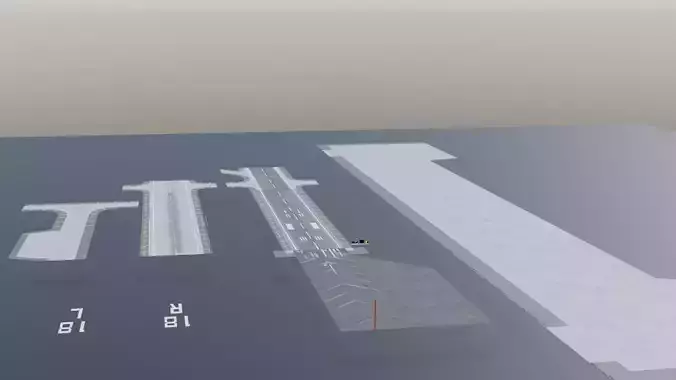 Modular Runway pack for Blender Unity Unreal Free low-poly 3D model