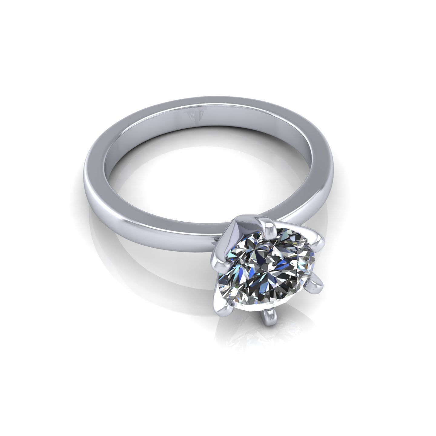 Solitaire Women Wedding Ring R160 3D print model_4