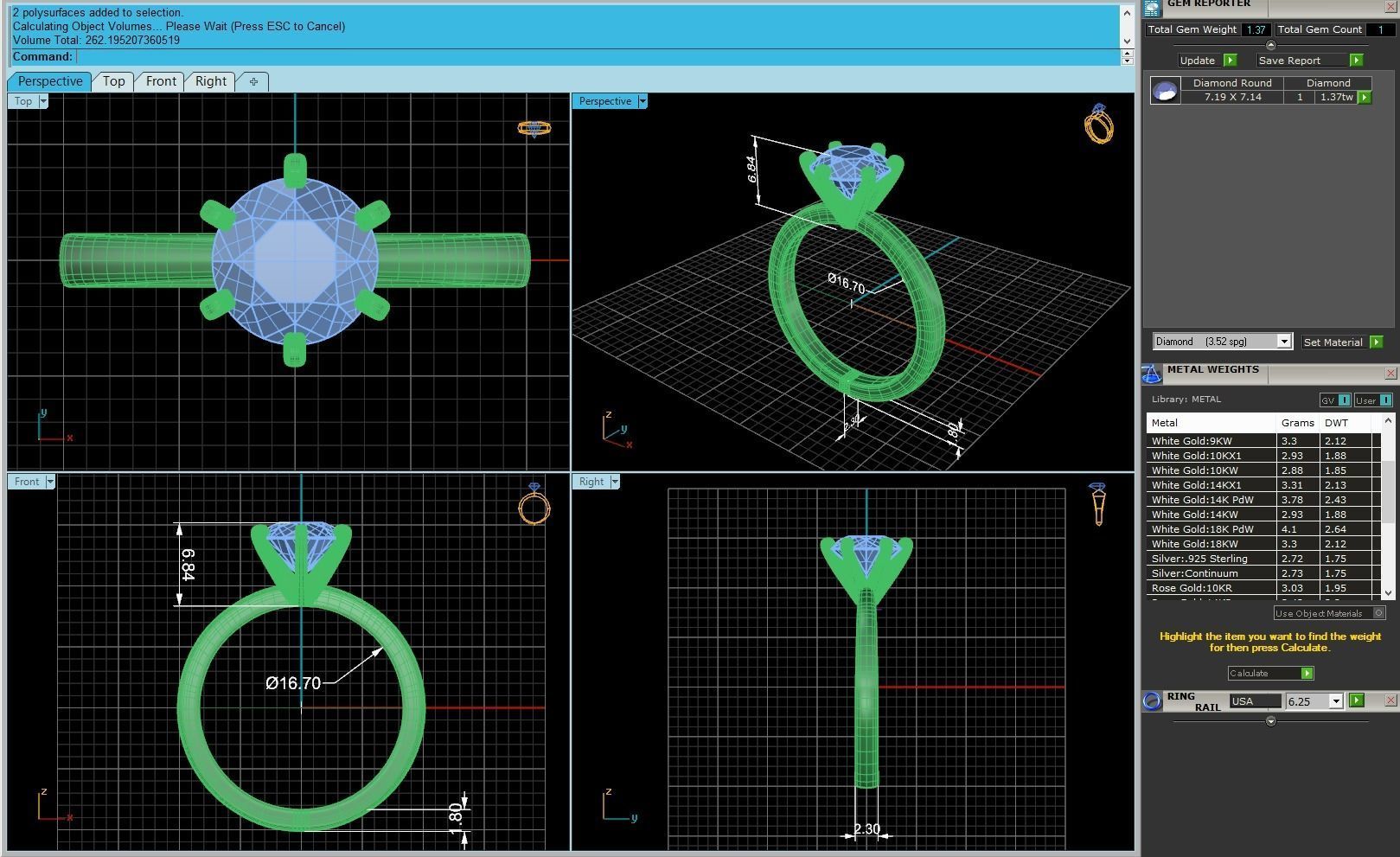 Solitaire Women Wedding Ring R160 3D print model_2
