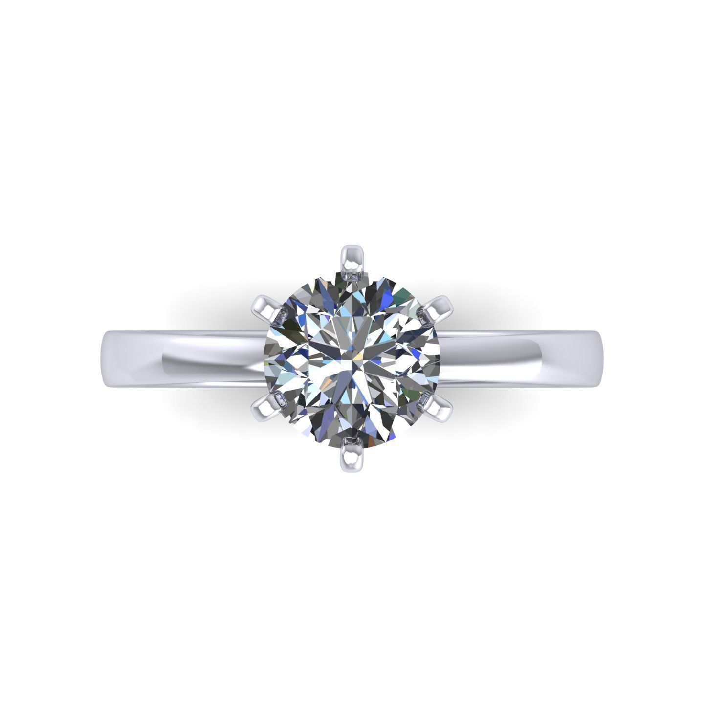 Solitaire Women Wedding Ring R160 3D print model_3