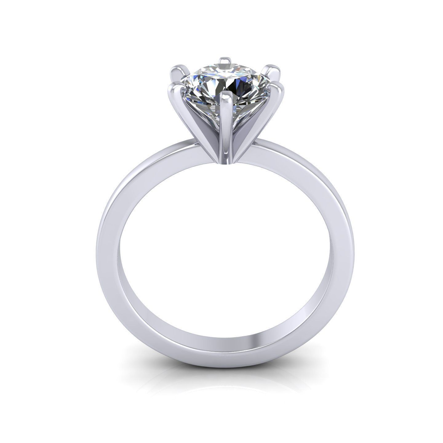 Solitaire Women Wedding Ring R160 3D print model_1