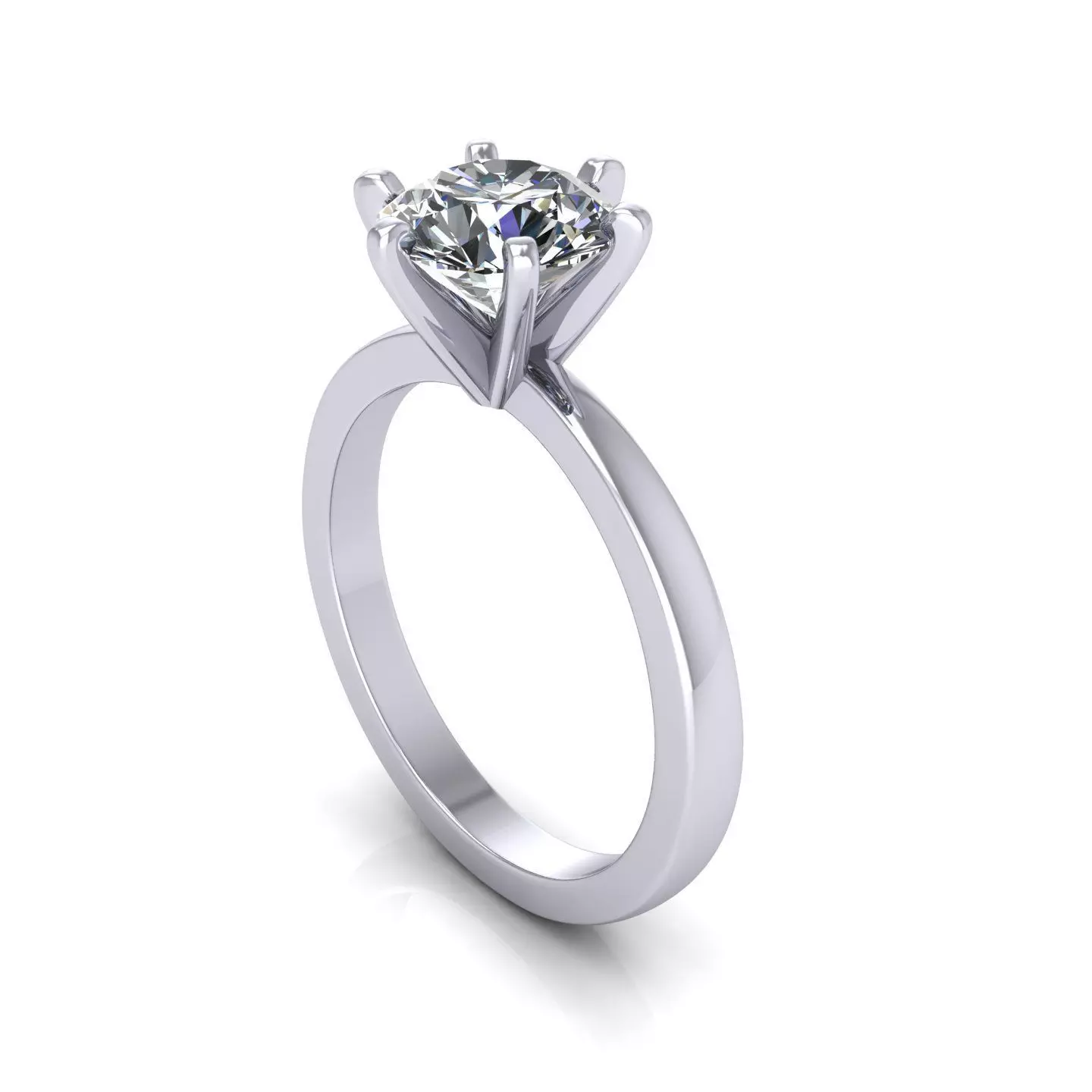 Solitaire Women Wedding Ring R160 3D print model_0