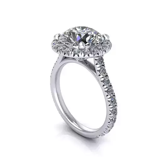 Side-stone Diamond Women Ring R183