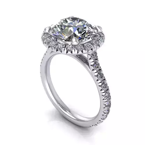Side-stone Diamond Women Engagement Ring R178