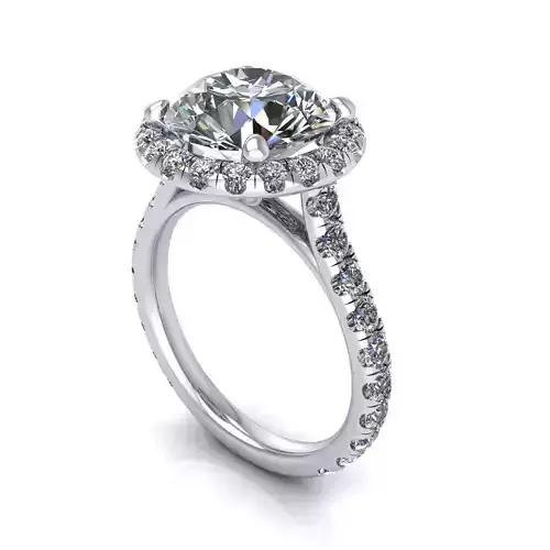 Side-stone Diamond Women Ring R171