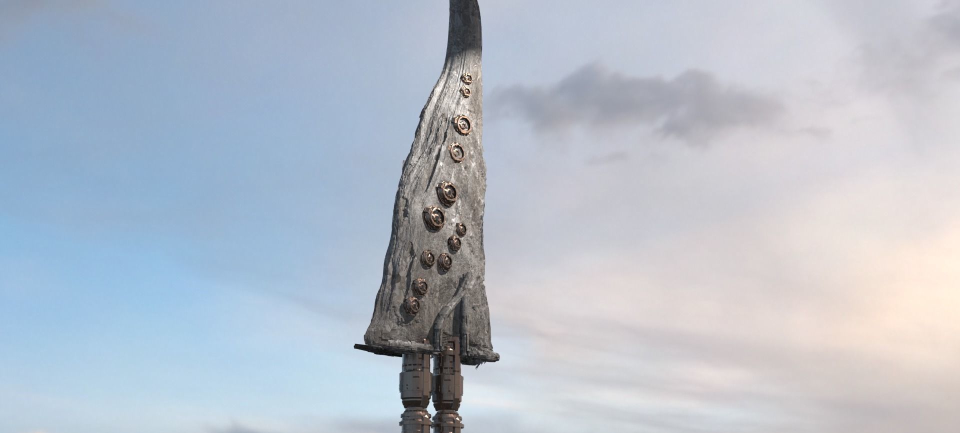 Alien asteroid greatsword rock 3D model | CGTrader