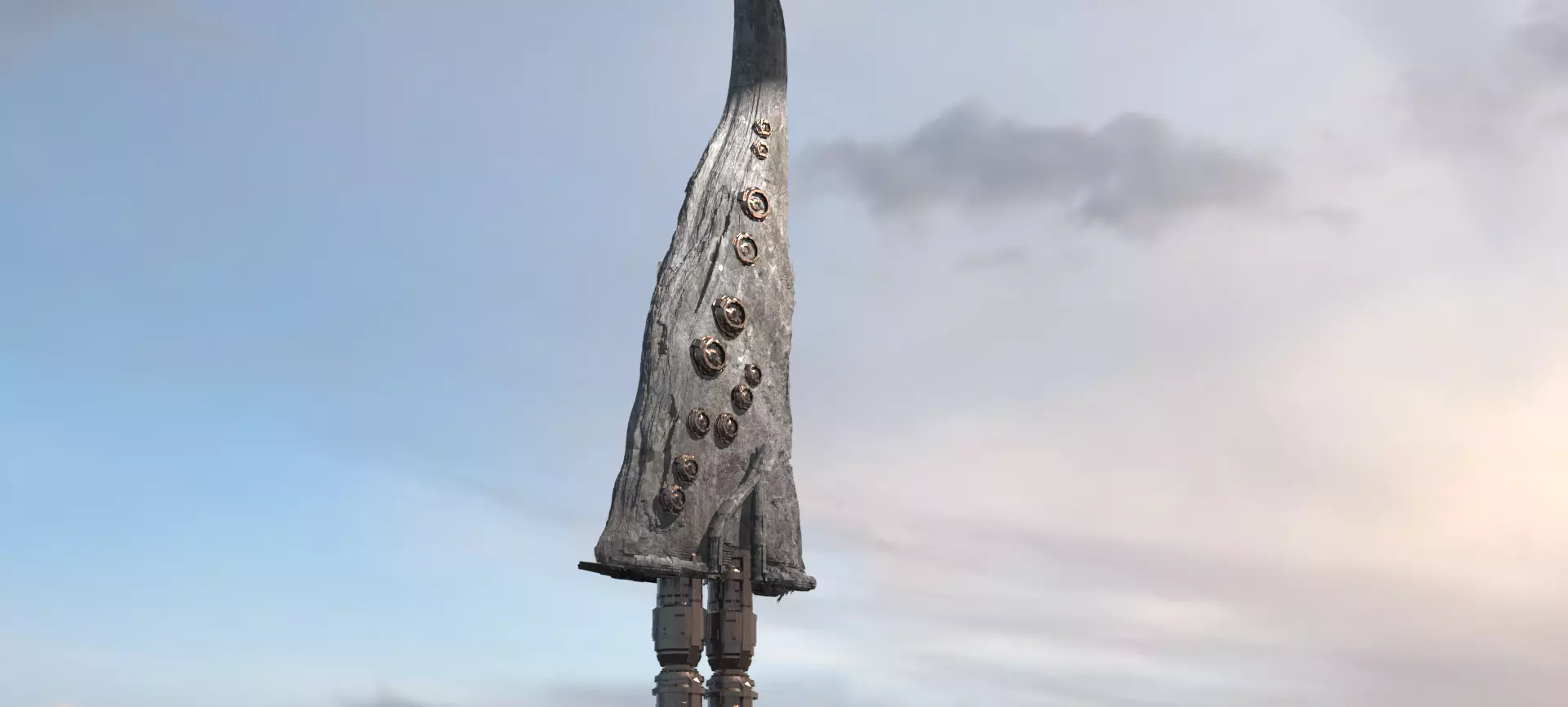 Alien asteroid greatsword rock 3D model