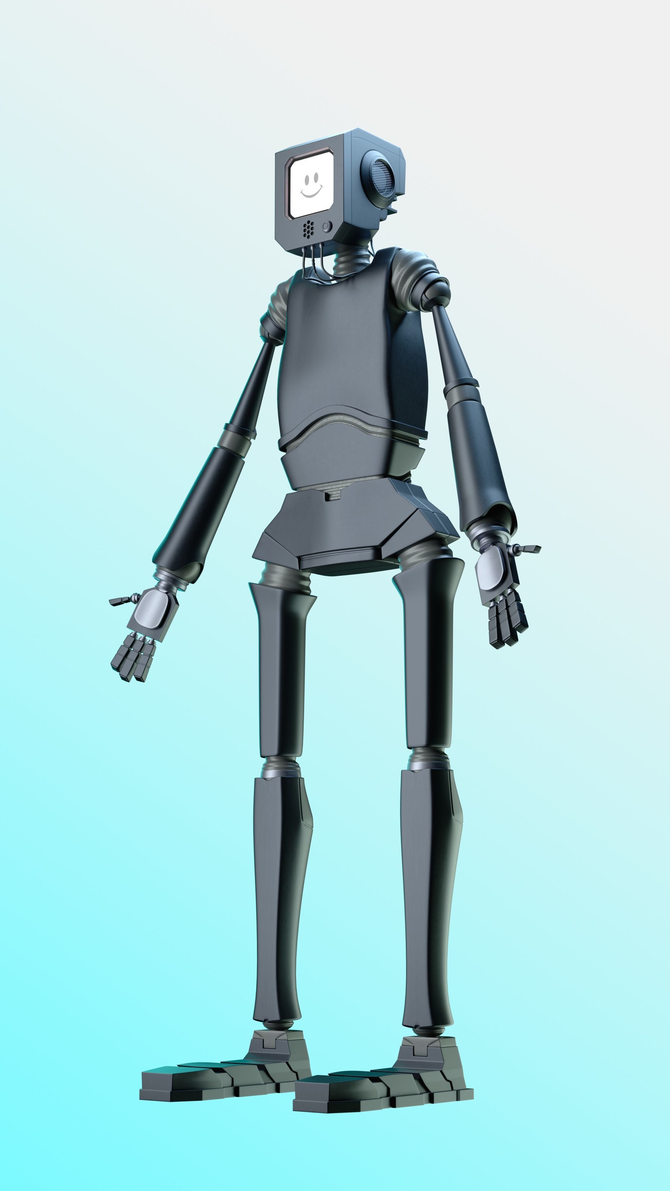 Stray Robot High Poly Low Poly model Low-poly 3D model_4