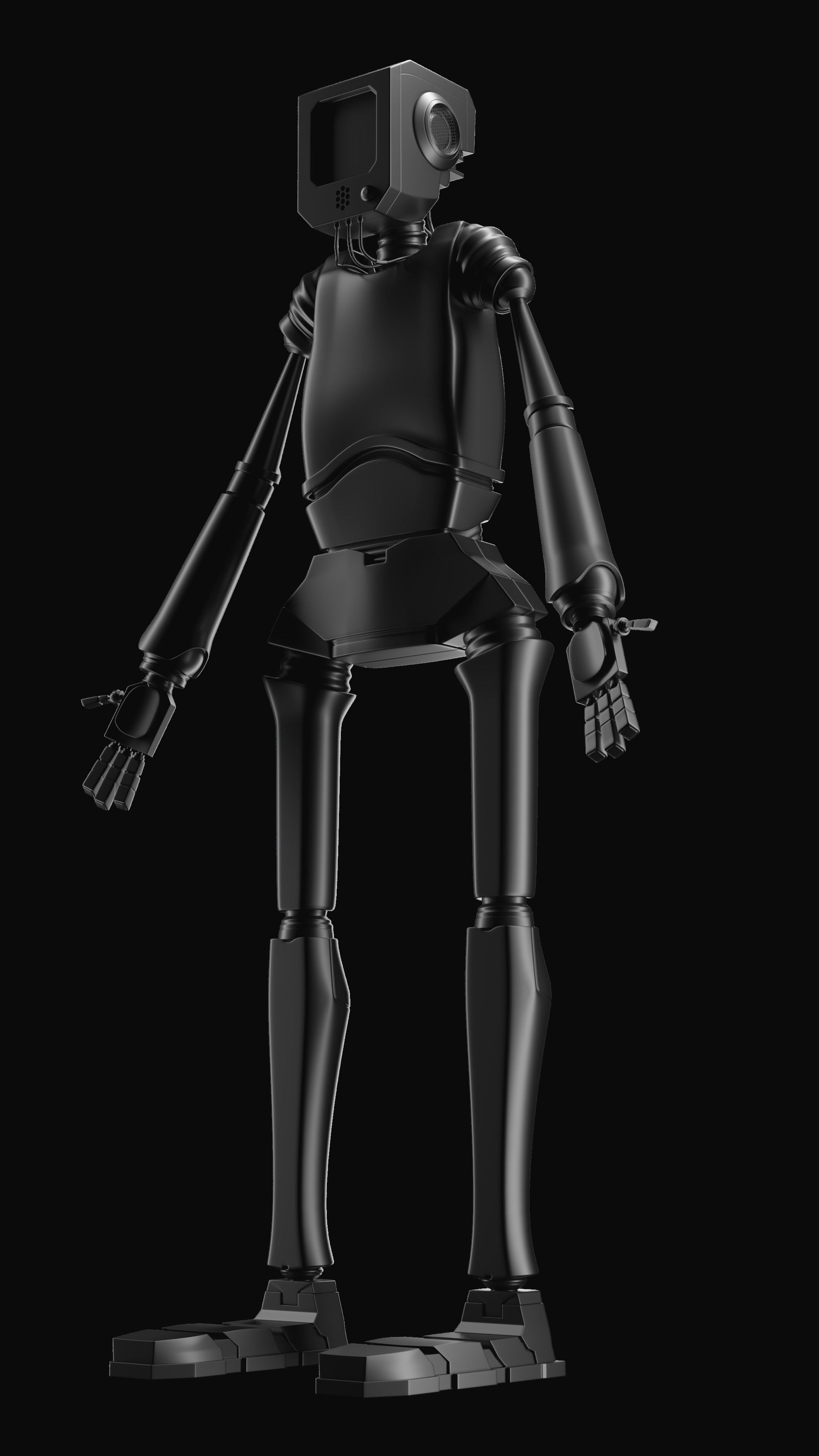 Stray Robot High Poly Low Poly model Low-poly 3D model_2