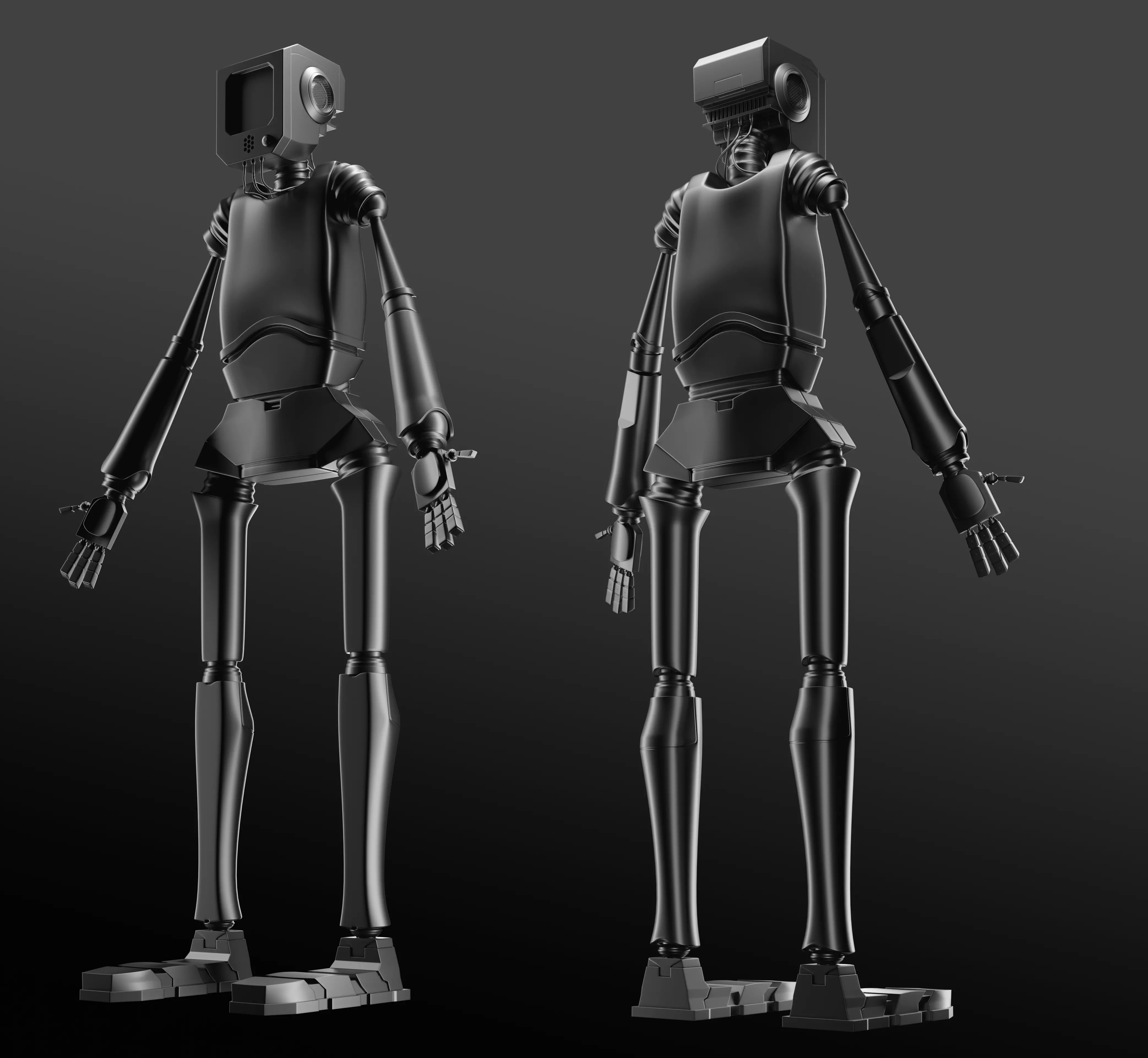 Stray Robot High Poly Low Poly model Low-poly 3D model_0