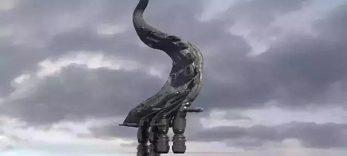 Alien meteor rock Sickle curved