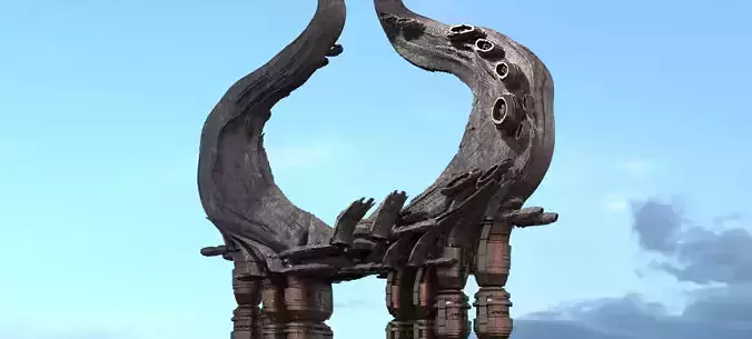 Alien meteor arch rocks