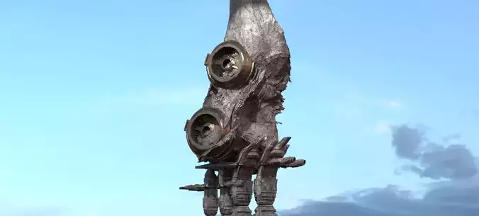 Alien meteor solar rod 3D