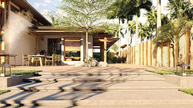 RIVER VILLA 3D model 4