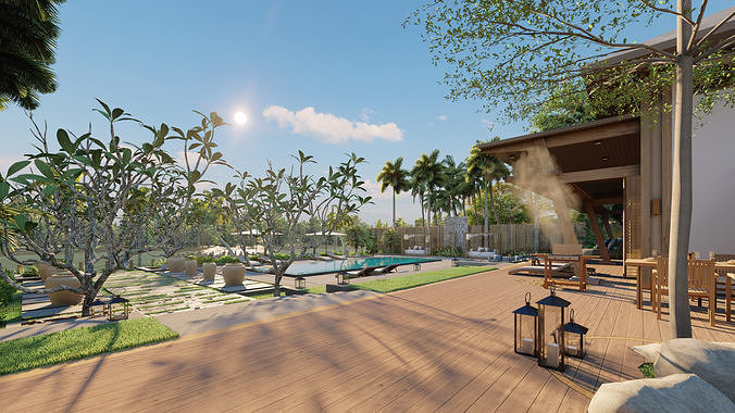 RIVER VILLA 3D model 5