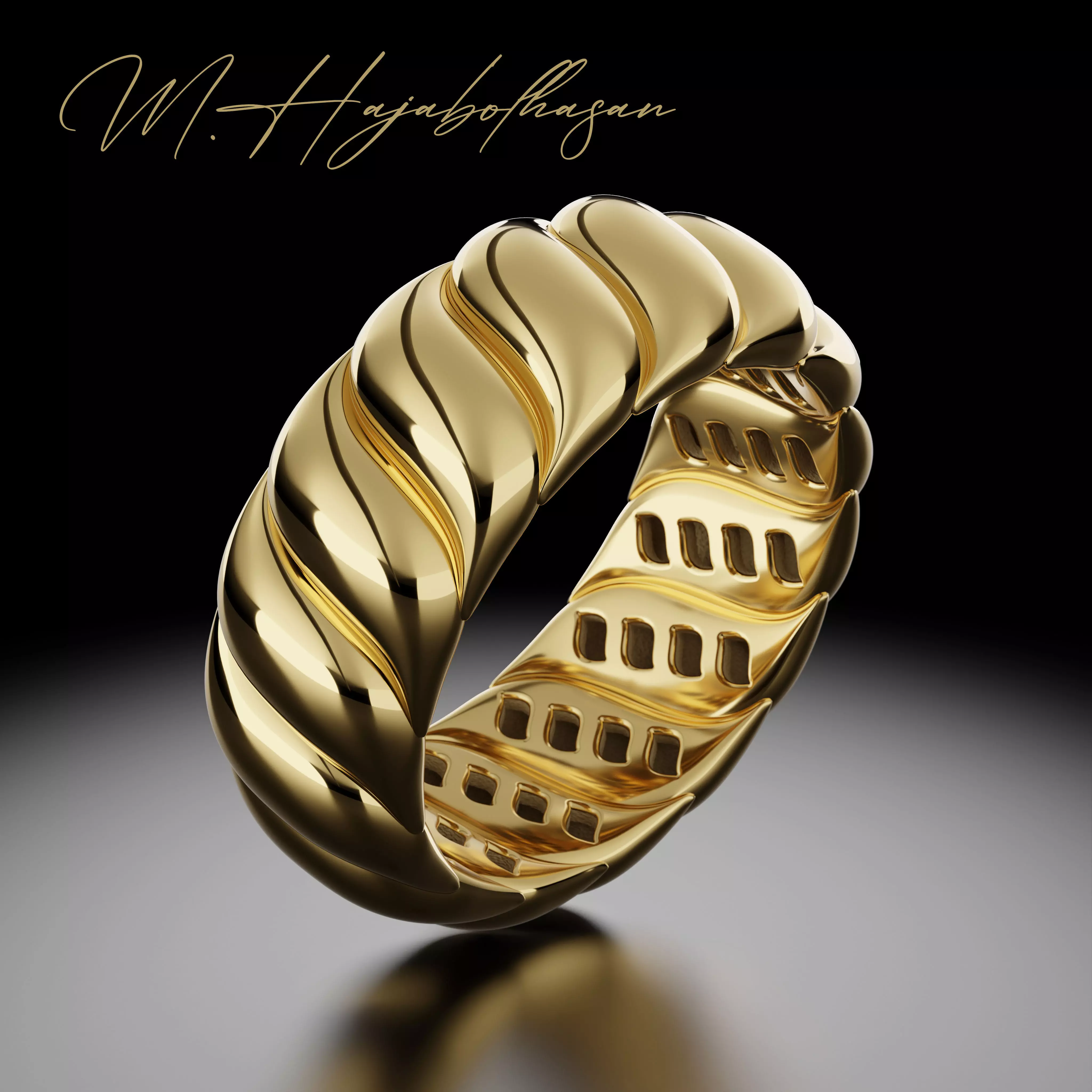 Lustrous harmony ring 3D print model_0