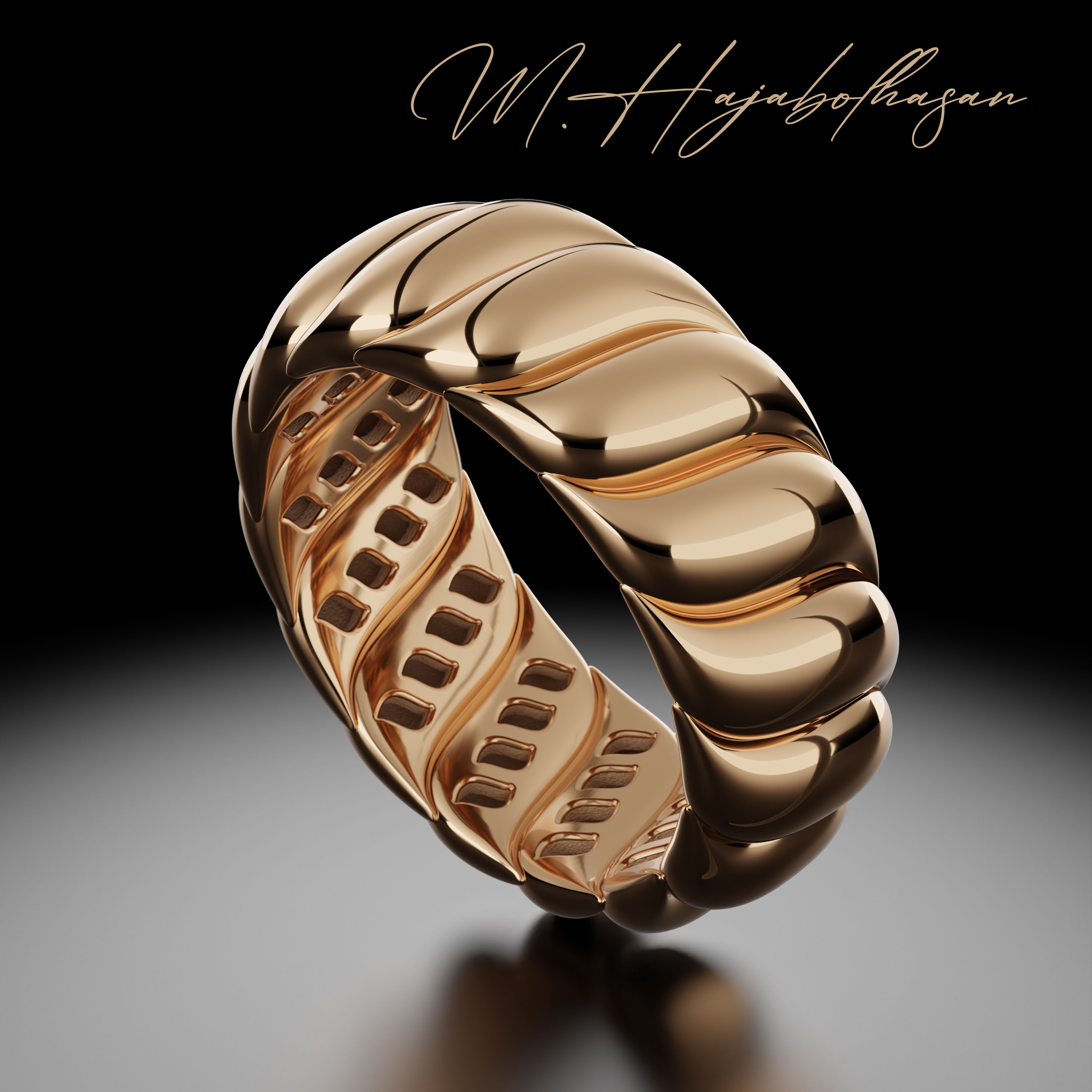 Lustrous harmony ring 3D print model_5
