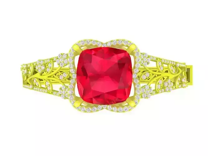 A7563 Luxury Diamond Cushion Bangle for Asian Women