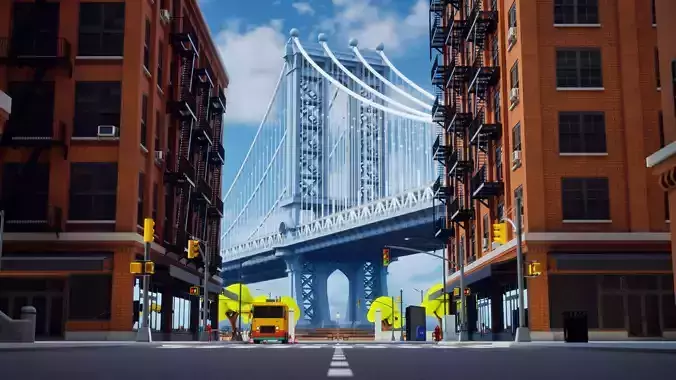 New York Dumbo Park - Bundle Low-poly 3D model