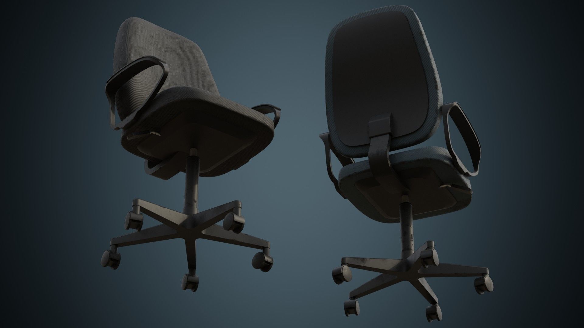 Office Chair 2B Low-poly 3D model_2
