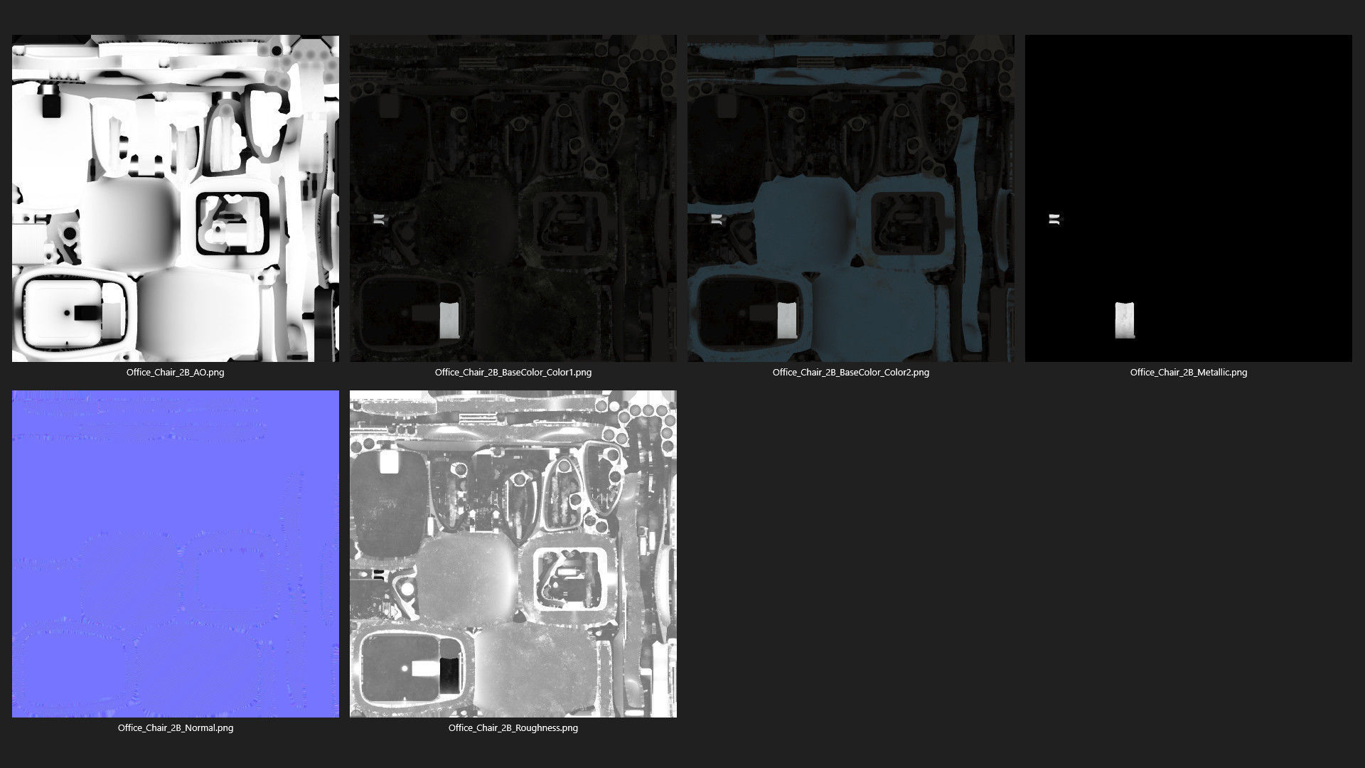 Office Chair 2B Low-poly 3D model_11