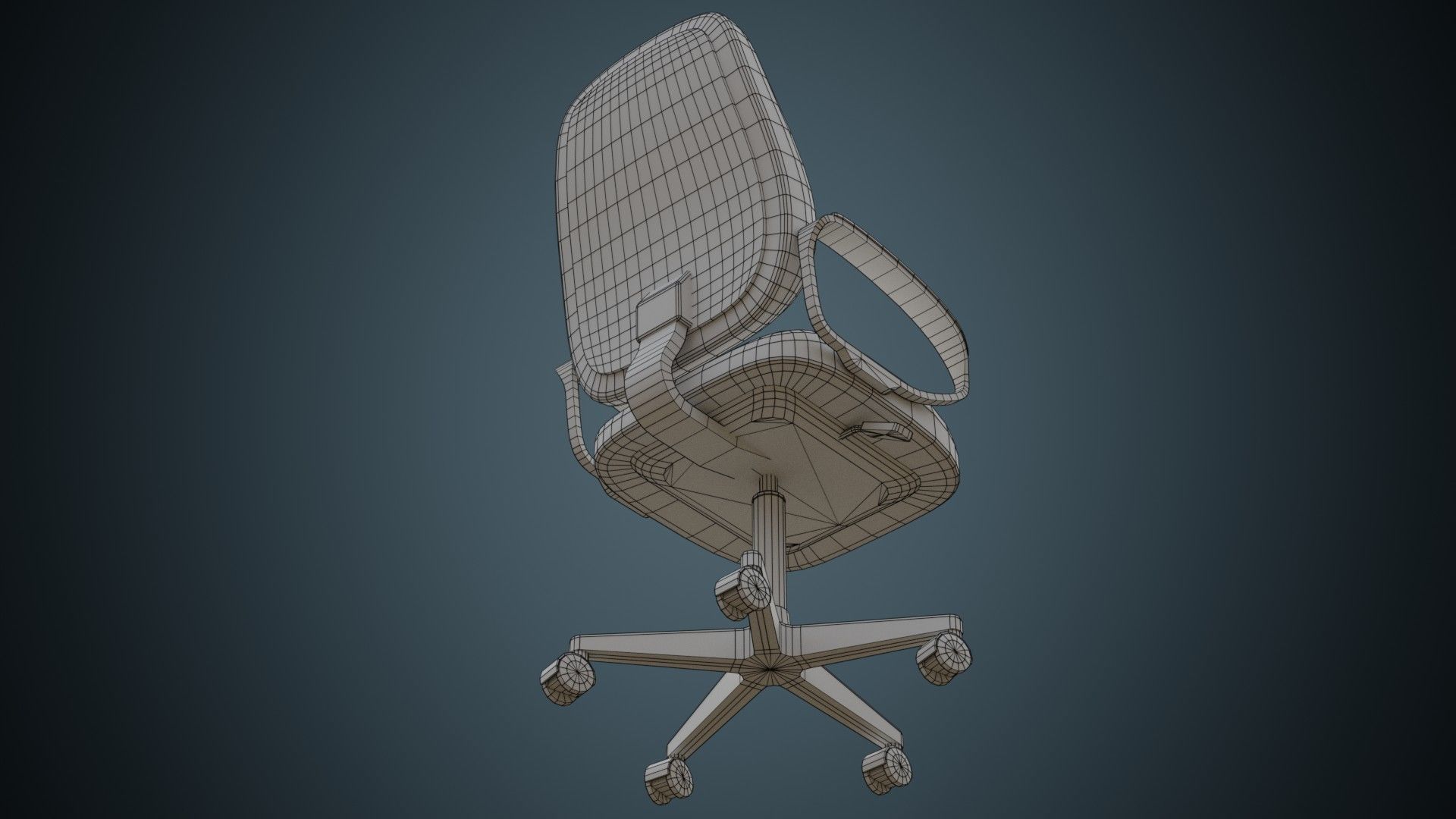 Office Chair 2B Low-poly 3D model_9