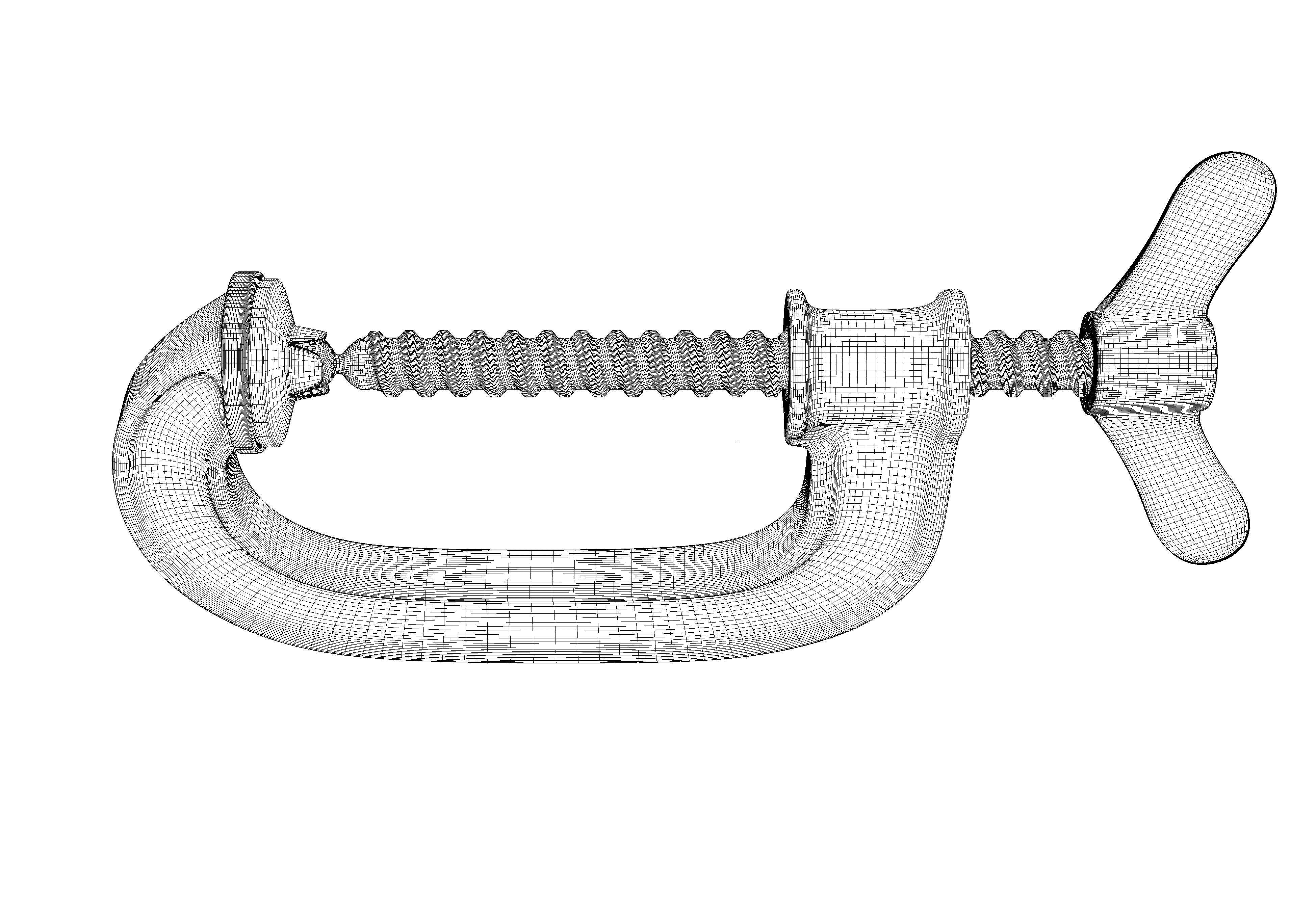 Vintage G-clamp 3D model_10