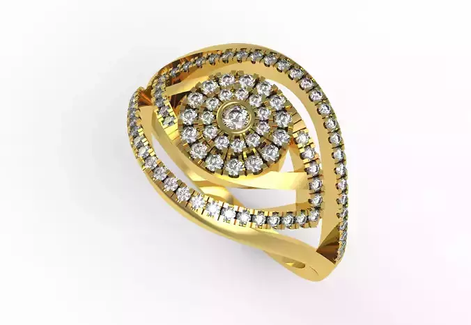 Evil Eye Diamond Ring
