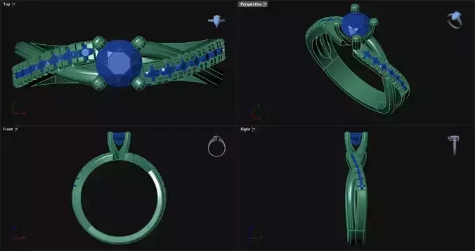 Entwined Split Engagement Ring 