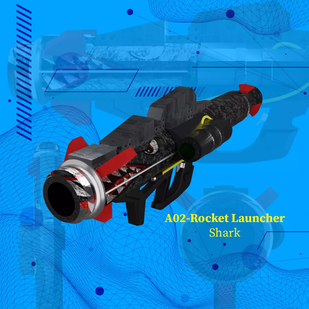 A02 Rocket Launcher Shark Low-poly 3D model_0