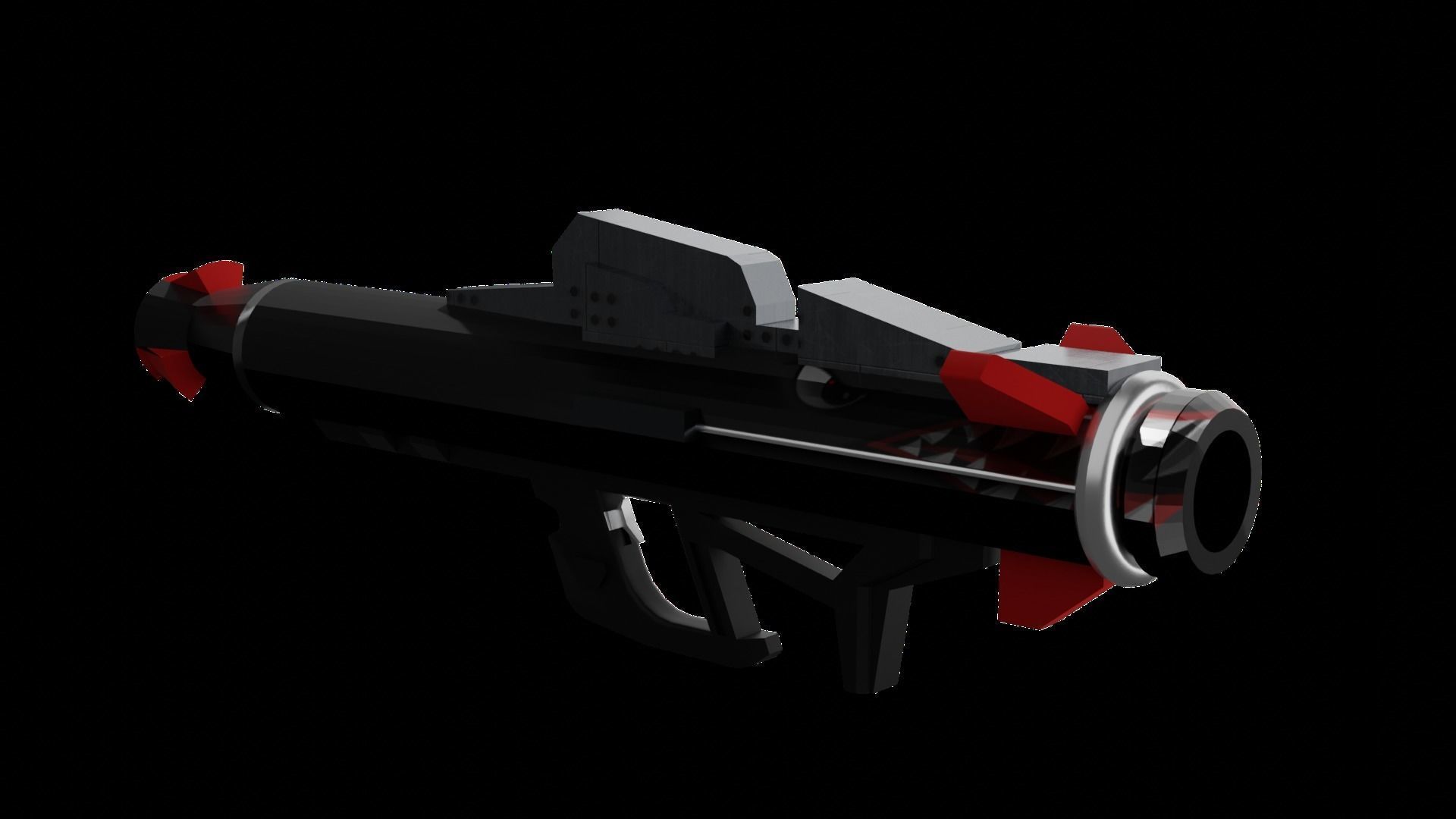 A02 Rocket Launcher Shark Low-poly 3D model_1