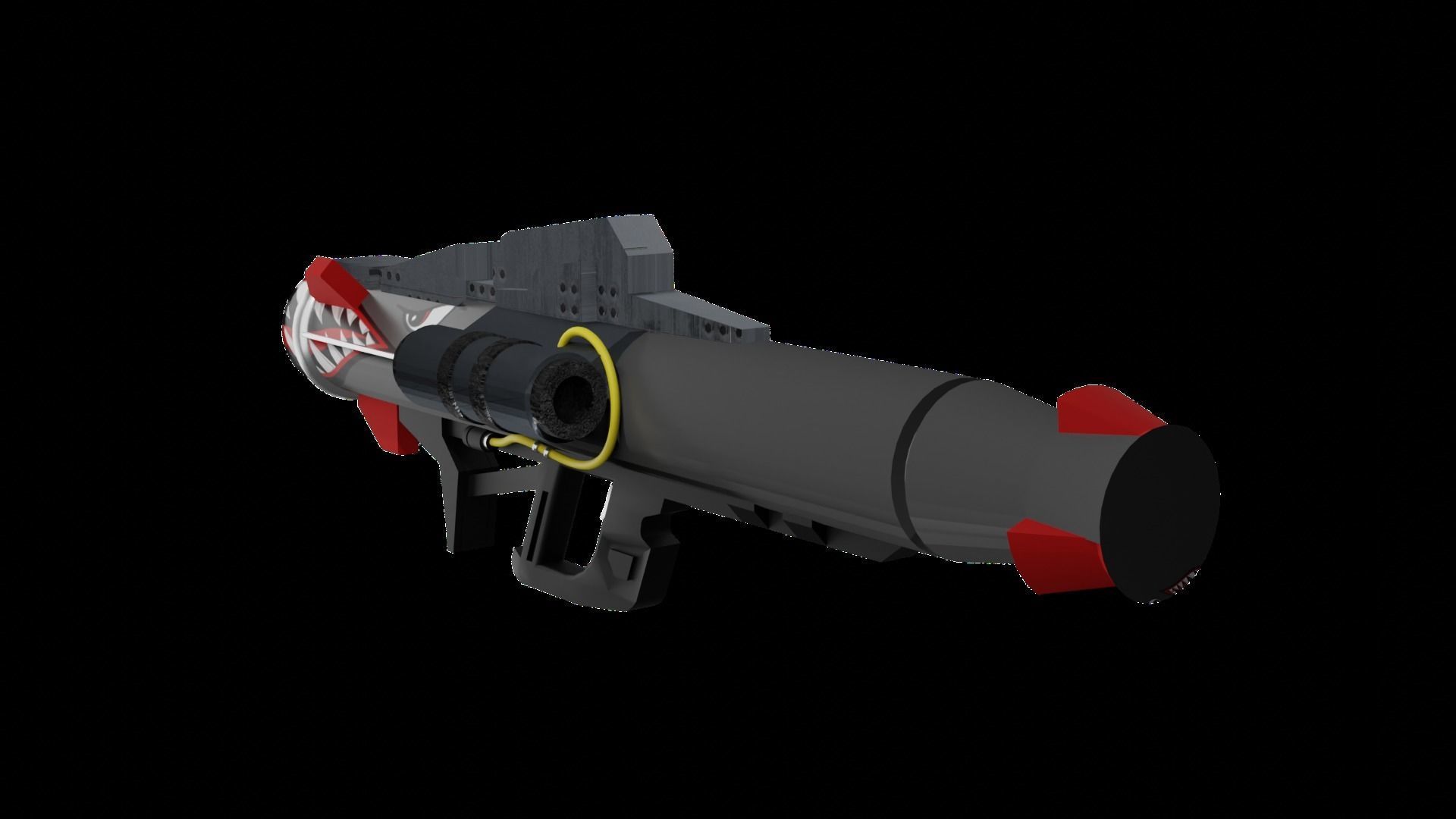 A02 Rocket Launcher Shark Low-poly 3D model_2