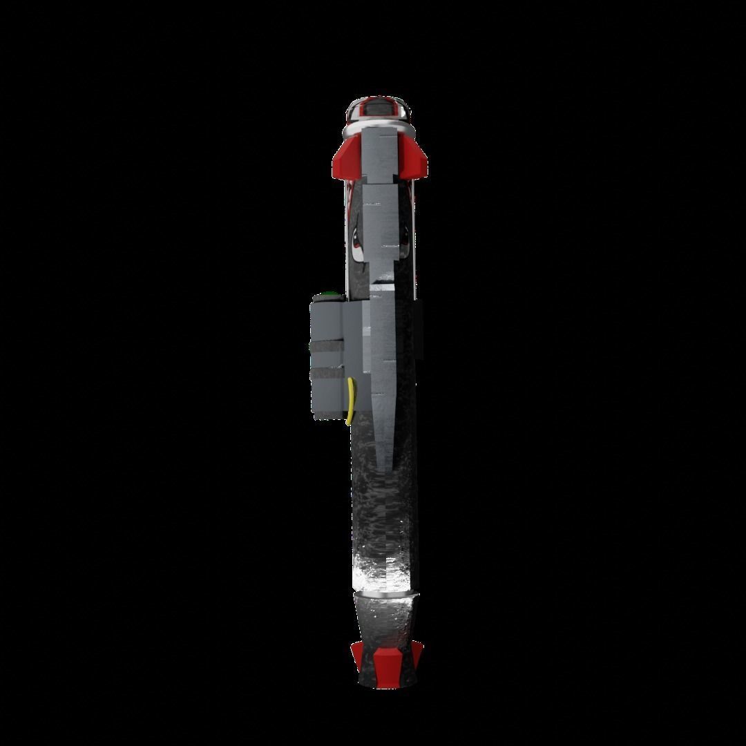 A02 Rocket Launcher Shark Low-poly 3D model_5
