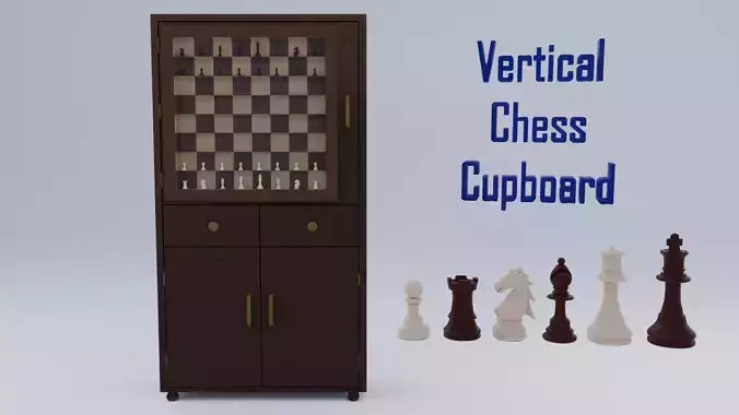 Vertical Chess-set in a Cupboard