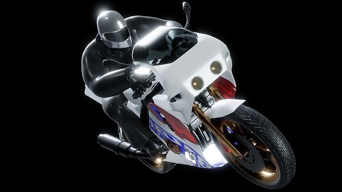1995 Honda CBR400RR Low-poly 3D model