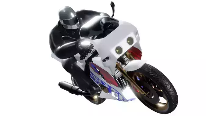 1995 Honda CBR400RR Low-poly 3D model