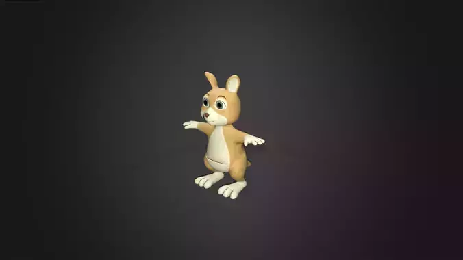 Asset - Cartoons - Animal Kangaroo Baby Rigged 3D model