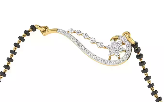 light weight yellow gold  diamond pendent -EZ T-7