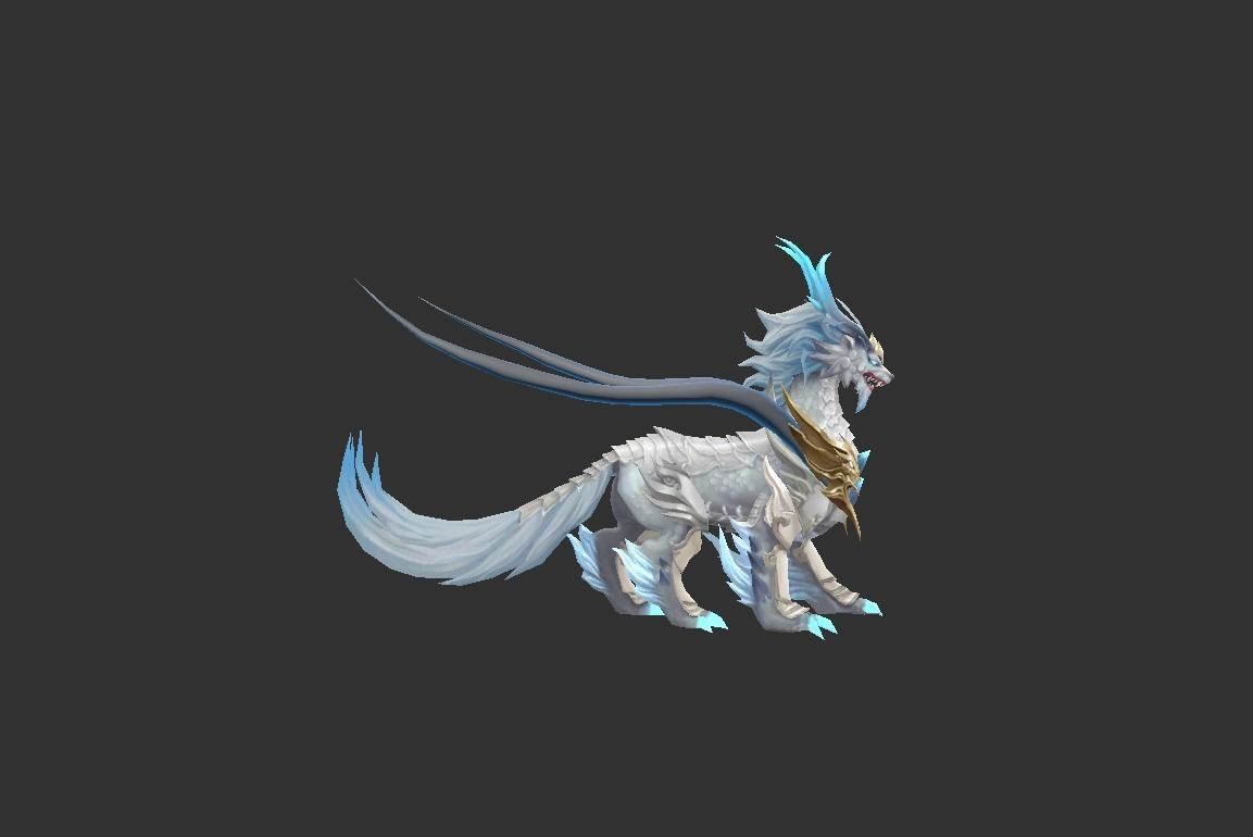 Dragon White Low-poly 3D model_3