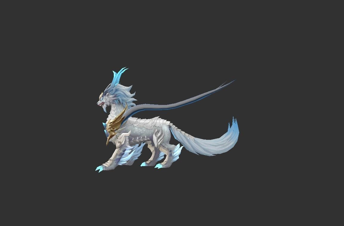 Dragon White Low-poly 3D model_1