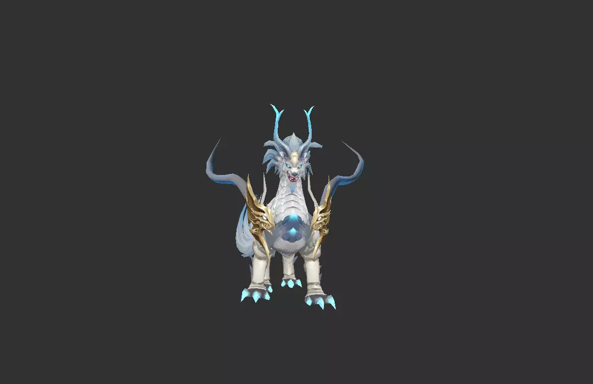 Dragon White Low-poly 3D model_0