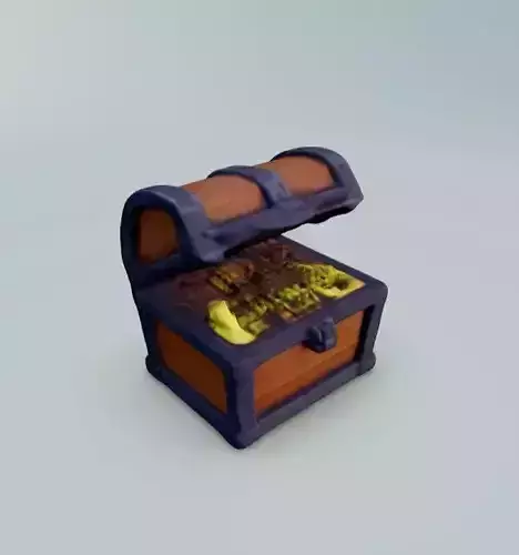Treasure chest Low-poly 3D model