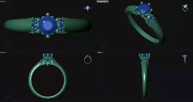 Engagement Ring with Accent Stones 