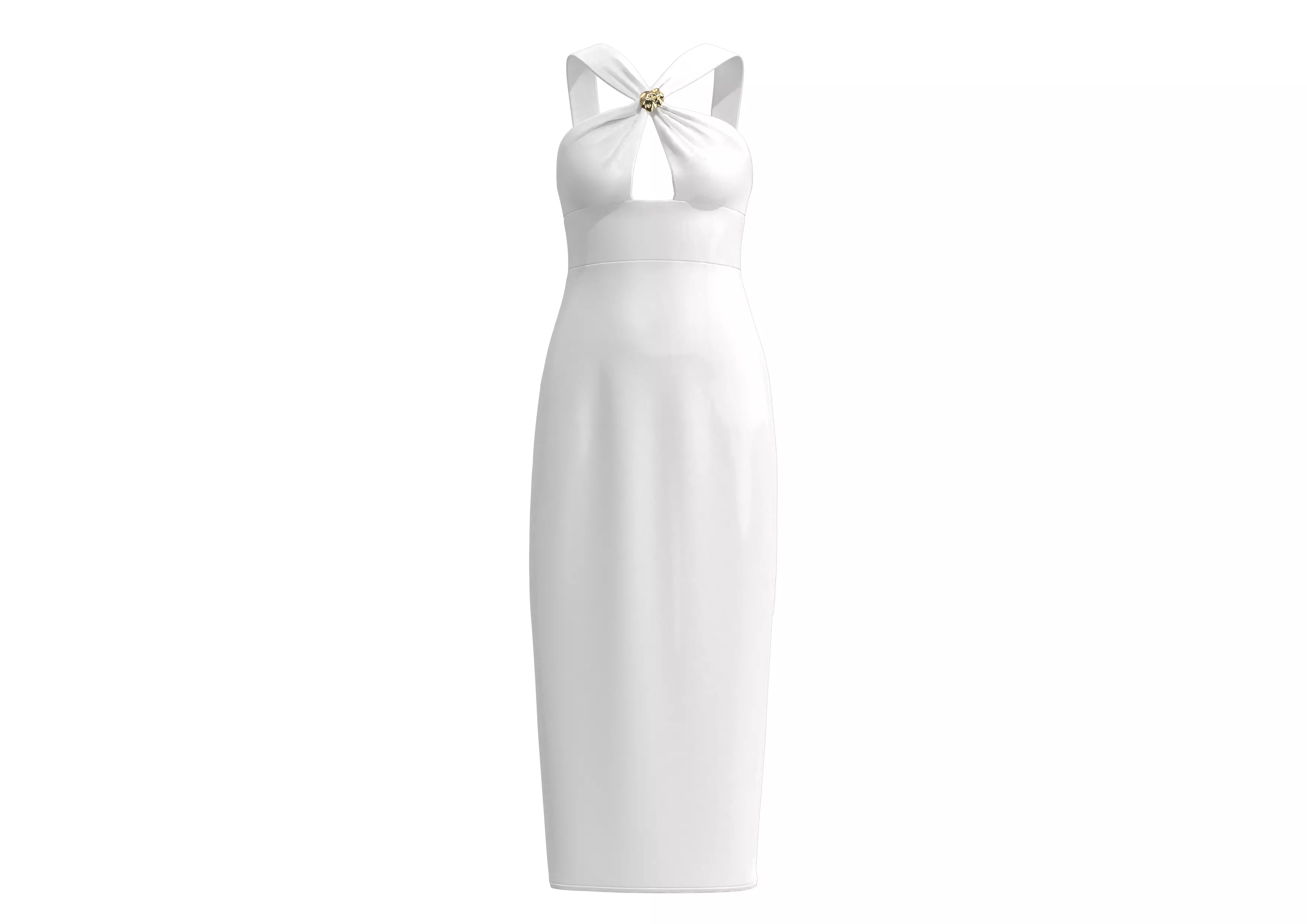 White Evening Gown Dress Free low-poly 3D model