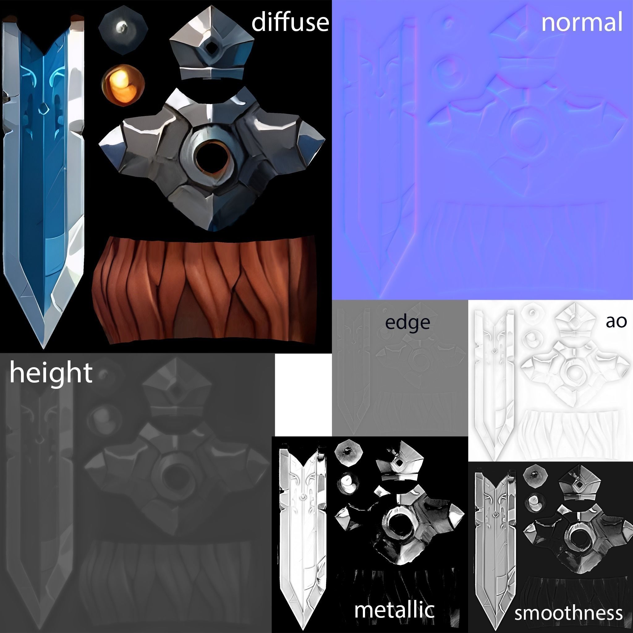 Stylized Weapons lov 01 Low-poly 3D model_11